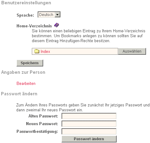 Benutzereinstellungen