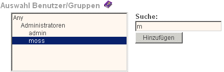 Zugriffsrechte: Hinzufügen