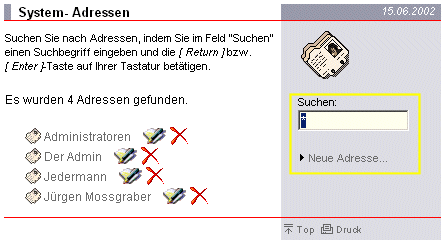 Adresse suchen
