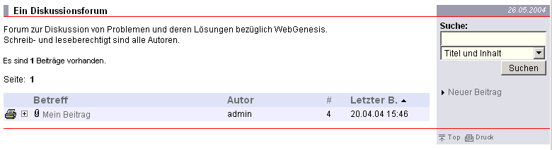 Foren: Layoutansicht