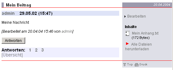 Foren: Beitrag lesen/antworten