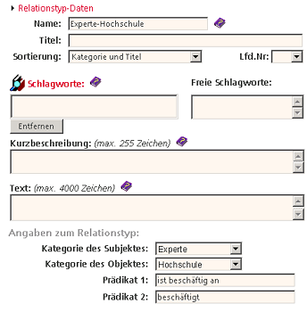Relationstyp Metadaten