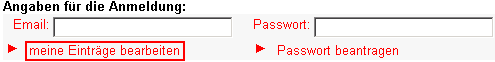 Formular Passwort Antrag