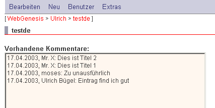 Kommentare loeschen