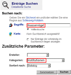 Institutionen suchen
